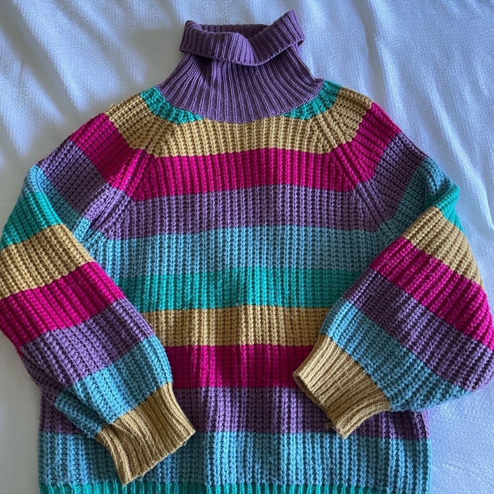 Dreamers Rainbow Turtleneck Sweater